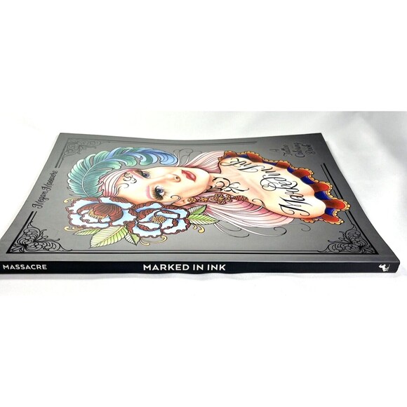 Marked in Ink A Tattoo Coloring Book by Megan Massacre Trade Paperback - Picture 3 of 13